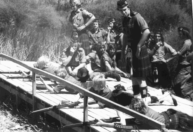 Cadets at the Preparatory School Shooting Range, circa 1975.